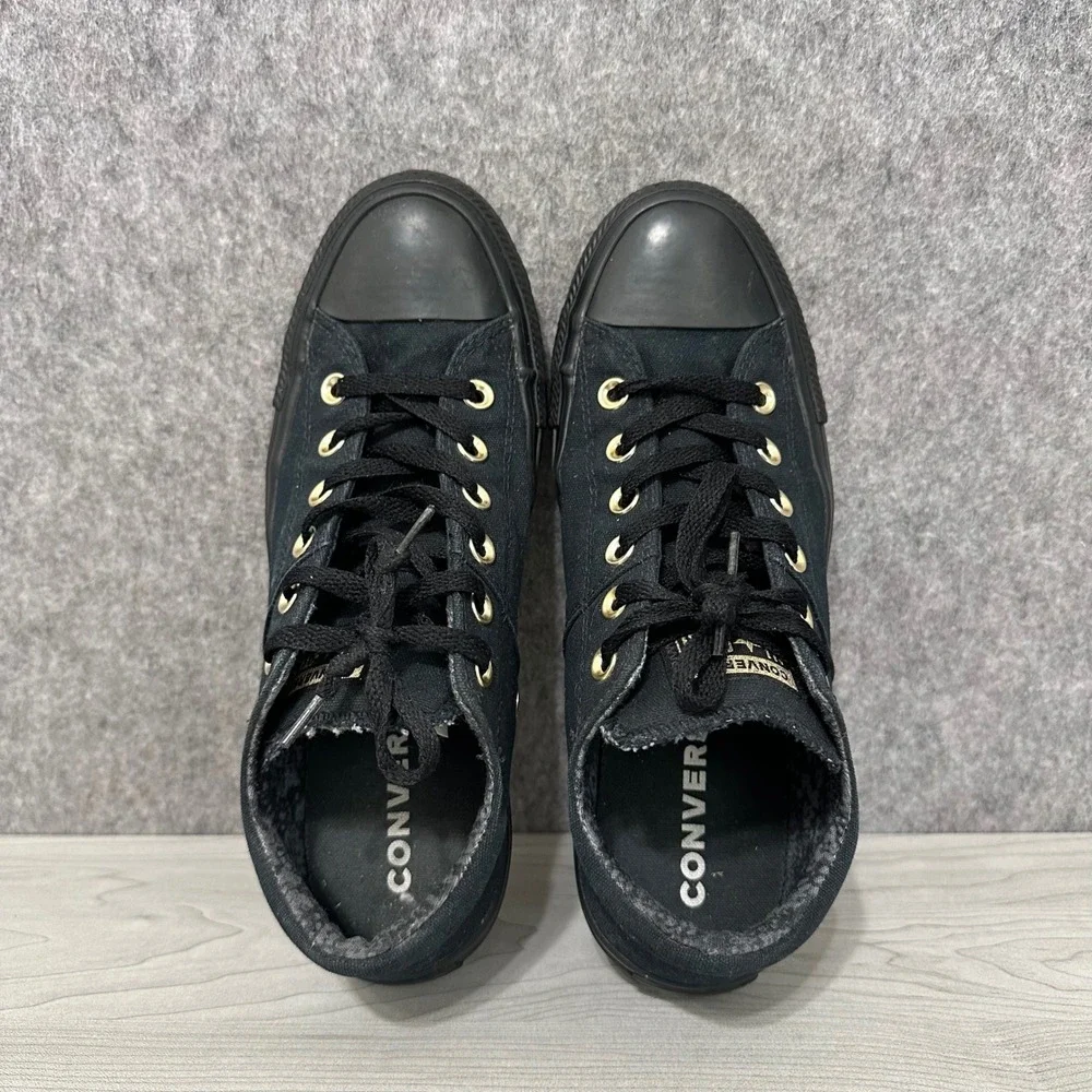 Converse Chuck Taylor Madison Low Womens 9 Black Gold Eyelets Sneakers - Picture 6 of 10